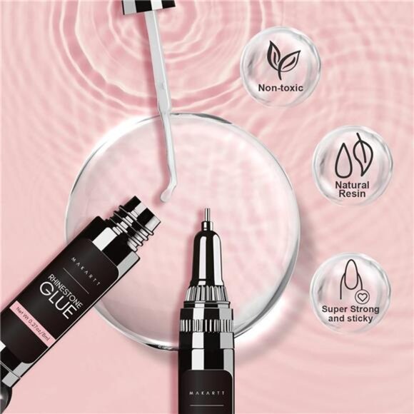Nail Rhinestone Glue Gel, Upgrade Gel Nail Glue with Brush Pen Tip Super Strong - Picture 5 of 7